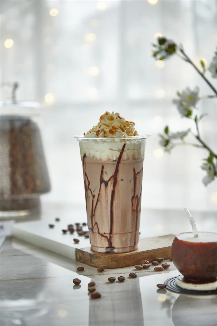 24oz Cup Design Custom Logo activia yogurt Boba Bubble Tea U Shaped Reusable Plastic New Food PET Opp Bag Zhejiang Transparent