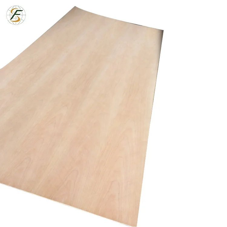 18mm red cherry plywood  E0 glue natural wood veneeer laminated plywood for furniture