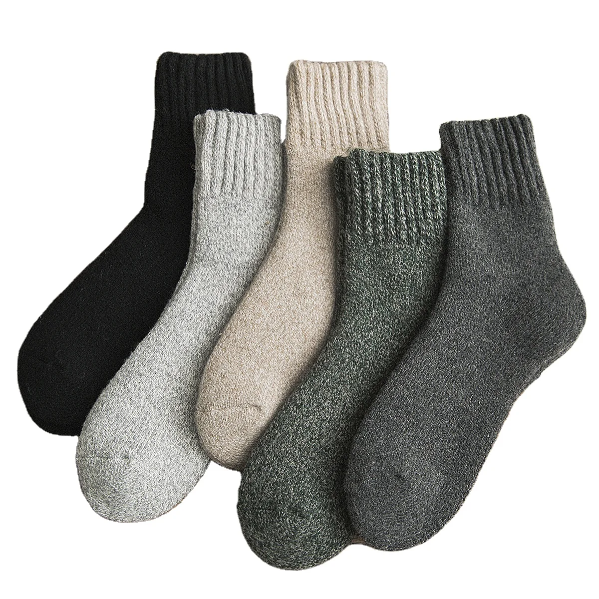 
Cotton Warm Winter Crew Gray Black Anti-slip Custom Design Man Wool Socks 