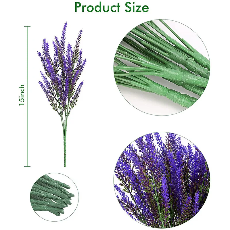 wholesale 38 CM Artificial Lavender Flowers Outdoor UV Resistant Fake Flowers No Fade Faux Plastic Plants