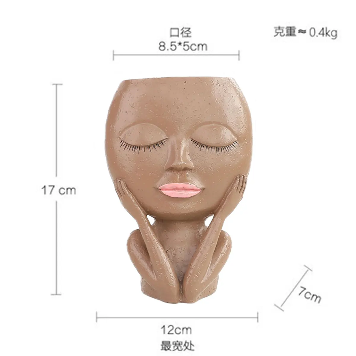 Wholesale Garden Decor North Furnishing Special Handmade Meditation Girl Art Crafts Resin Flower Pot