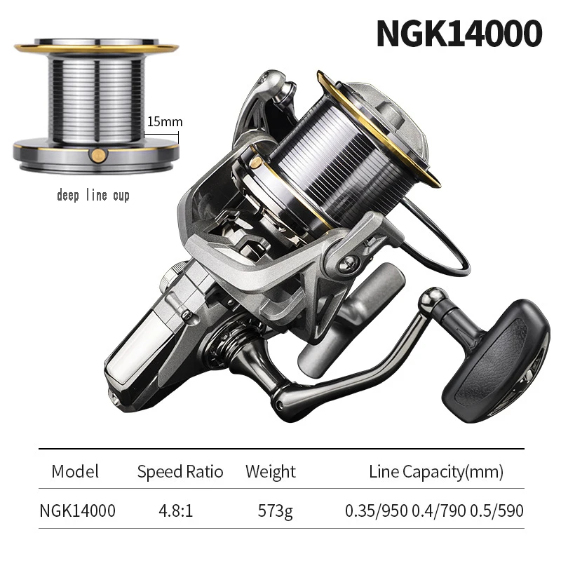 TAKUMI NGK14000 Big Sale Spinning Reel Bait Casting Fishing Equipment 20 Aluminum Alloy Lake Stream Rod Fishing with 5+1 4:8:1