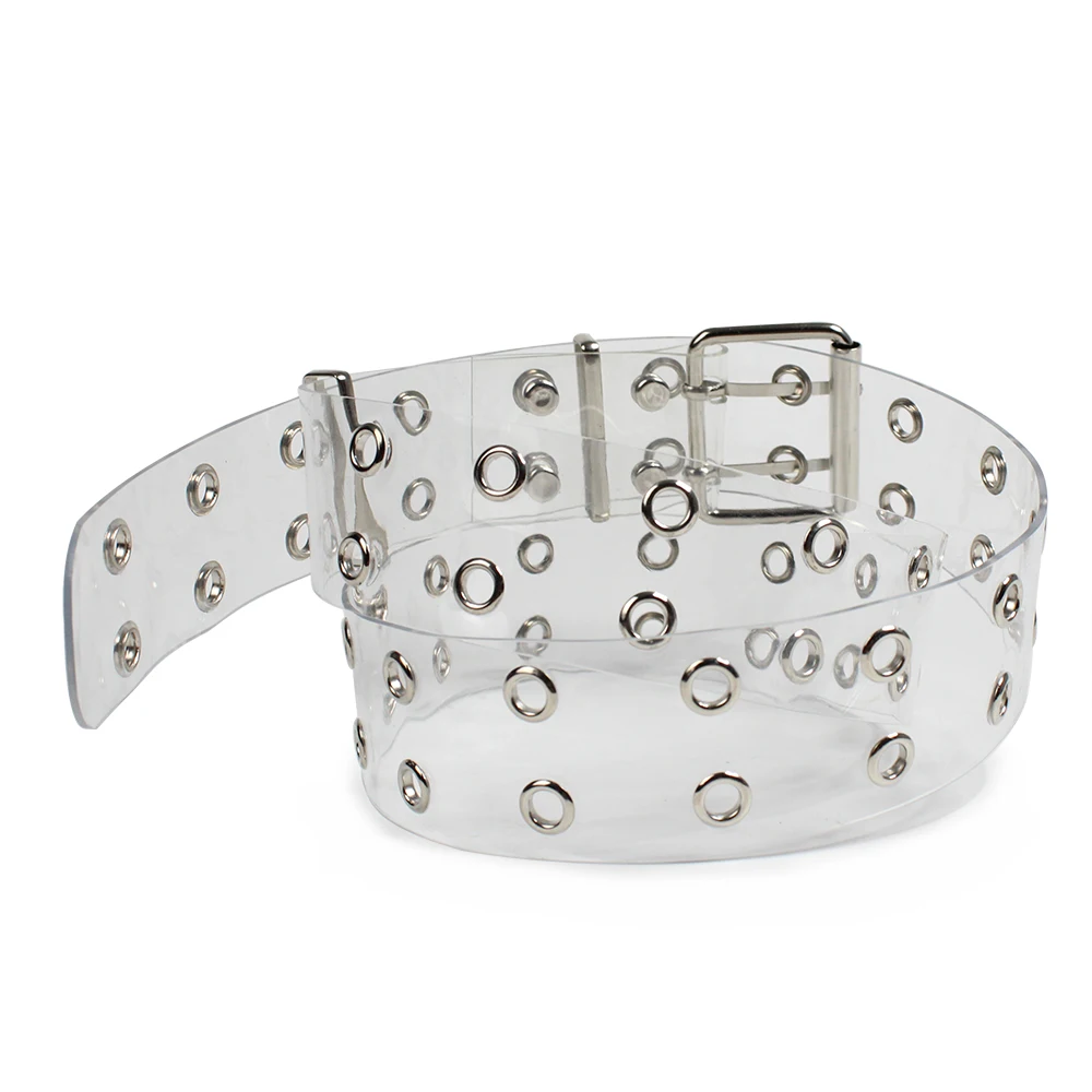 BSCI certificate Factory Selling No Hole Circular Buckle Fashion PVC Smooth Wide Lady Belt