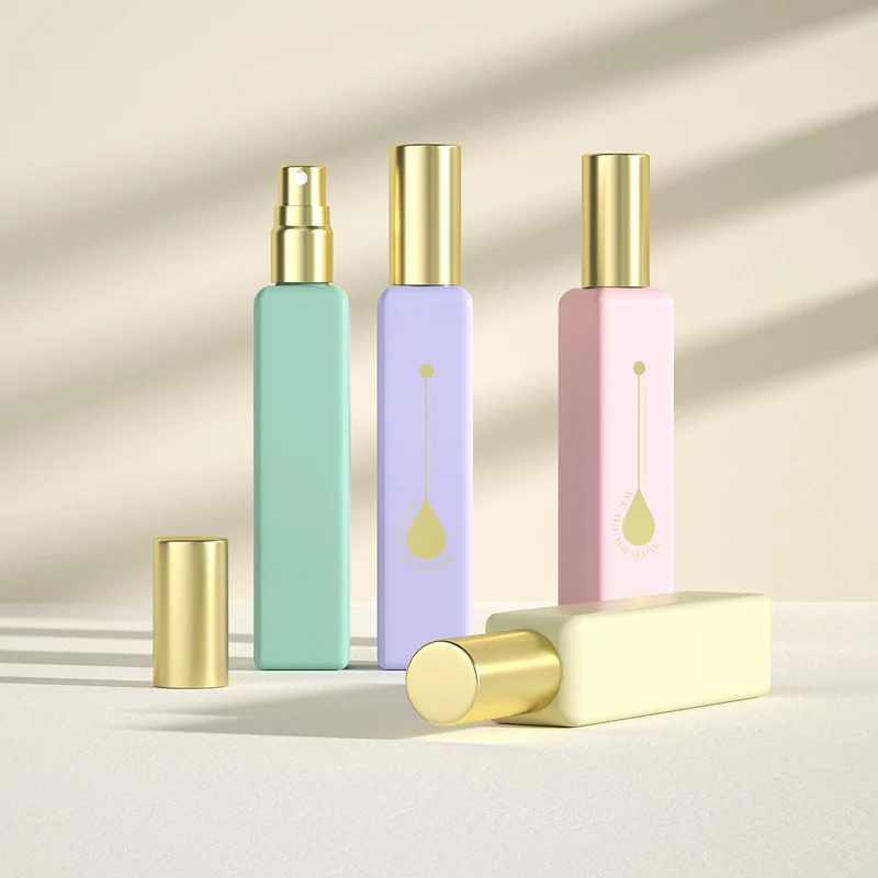 Custom Logo Mini Parfum Bottles Empty 15ml Luxury Square Glass Spray Perfume Bottle