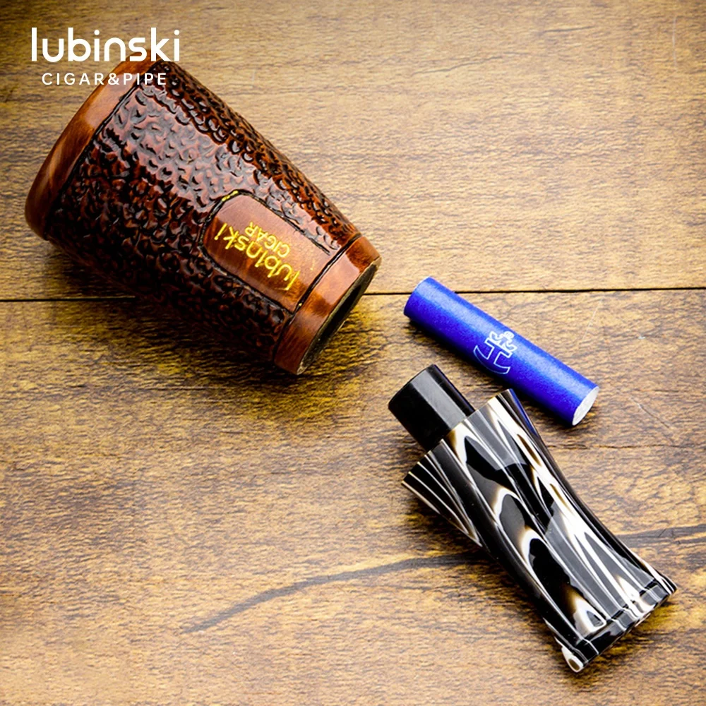 Lubinski New Product Wholesale Multi Caliber Briar Wood Share Cigar Cigarette Holder with 9mm Ceramic Filter