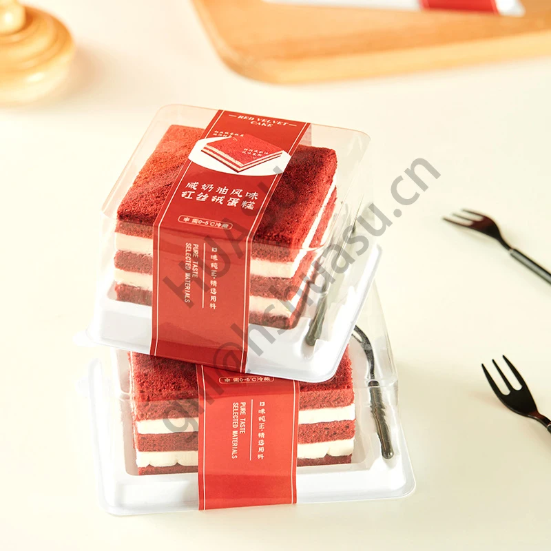 Customizable Cake Slice Box Blister Cake Packaging Box Cheese Cake Box Rectangular Plastic PET Plastic Food Customize