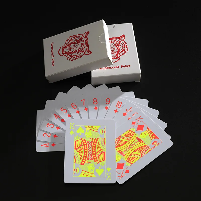 Custom Creative 2024 New Style Poker Cards PVC Durable Board Game Luminous Fluorescent Waterproof Plastic Playing Cards