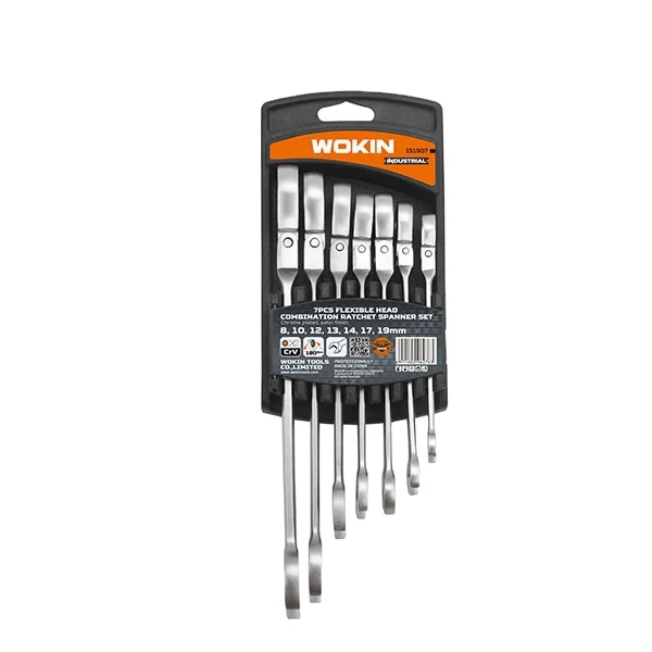 WOKIN 151907 7PCS FLEXIBLE COMBINATION GEAR SPANNER tools for mechanics
