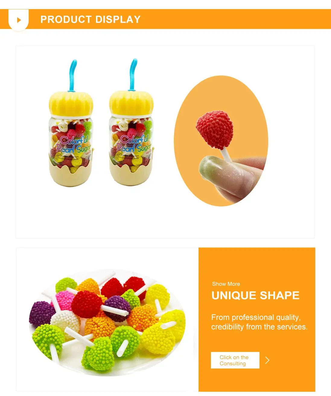 Wholesale high-quality colorful pearl sugar jelly fruit soft candy wholesale candy gummies in bottled