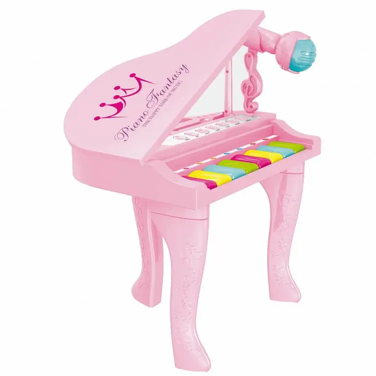 Mini cartoon 8 key music piano with microphone electronic baby keyboard