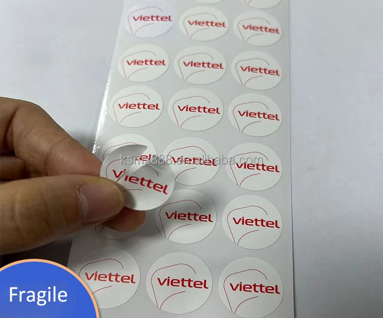 Security Eggshell Label Egg Shell Custom Blank Anticounterfeit A4 White vinyl Eggshell Sticker Paper Sheet Rolls
