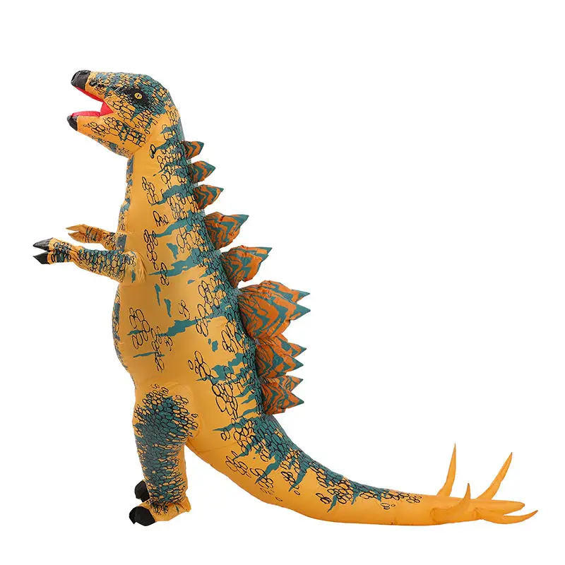 Christmas Dinosaur Inflatable Costume Riding A Tyrannosaurus Rex Cartoon Character Costume Outdoors Inflatable Costume