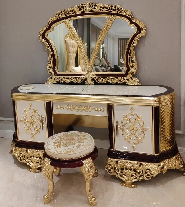 Высококлассная французская роскошная кровать размера «queen-size» мебель для спальни Классическая королевская резная однотонная деревянная двуспальная из натуральной кожи