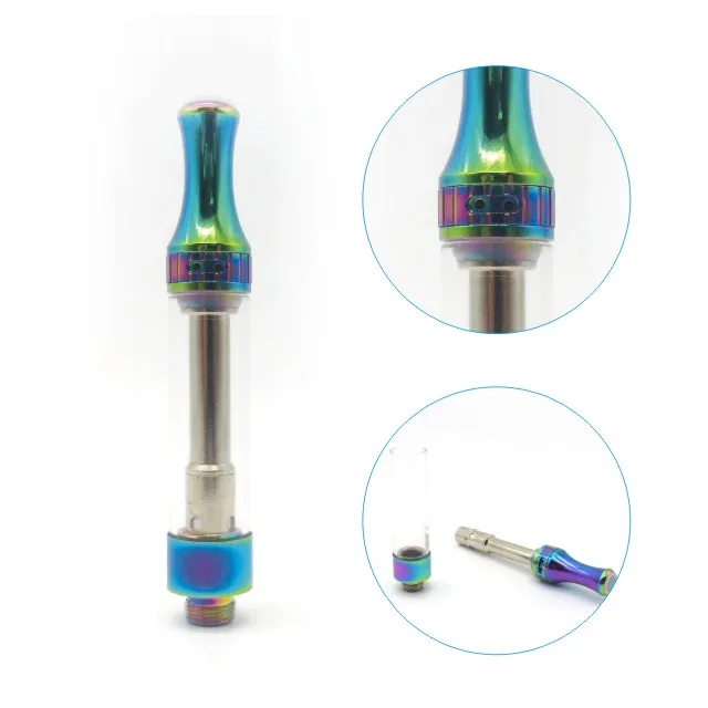 
Quartz coil top air hole adjustable air flow 510 thread no leakage bulk sale G10 CBD cartridge rainbow capacity 1.0ml D10.5mm 