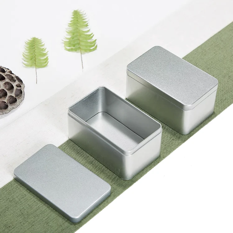 Hot Metal Empty Container Gift Tin Tea Candy Jewelry Storage Box Metal Rectangular Tin