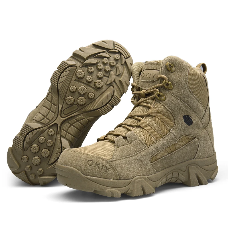 Military Tactical Side Zipper Lace Up Combat Boots Breathable Desert Outdoor Hiking boots for Men