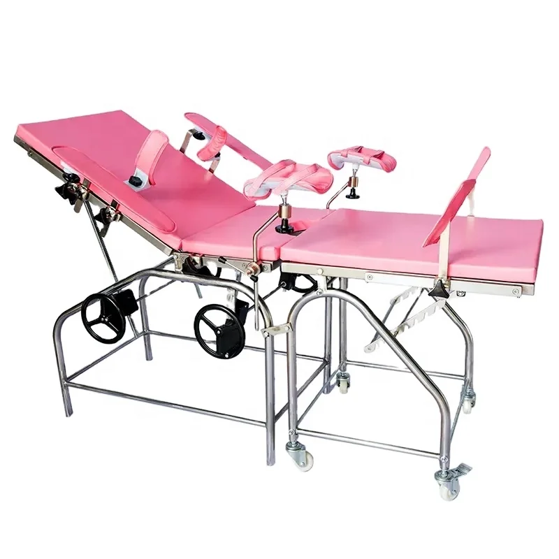 Popular Medical  Surgical Multi Function  Mechanism Portable Delivery Examination Gynecology  Adjustable Obstetric Table Bed