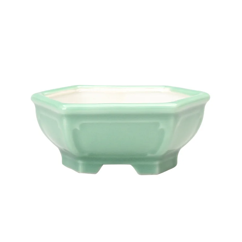 Low Price floral succulent cactus bonsai plant pot ceramic Yixing Glazed pots