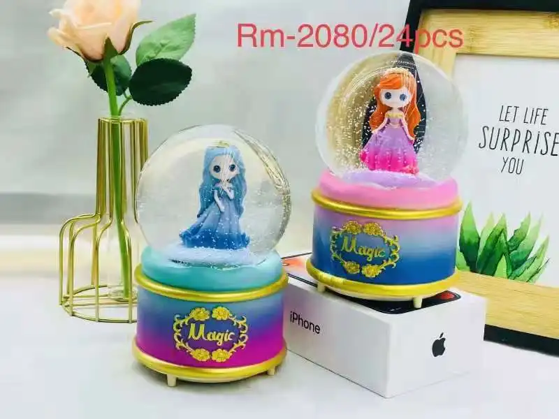 Custom Souvenir Crystal Snow Balls 100mm Falling Angel Girl Snow Globe