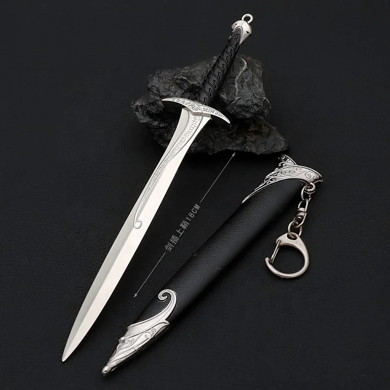 Hot Western classic movie Lord of the Rings character exclusive equipment metal crafts silver sword keychain gift toys in stock