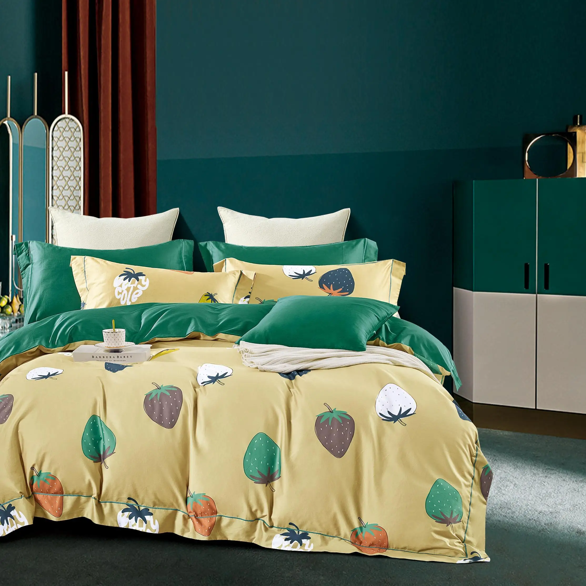 roll packing in stock low MOQ pure cotton satin fabric for bed linen