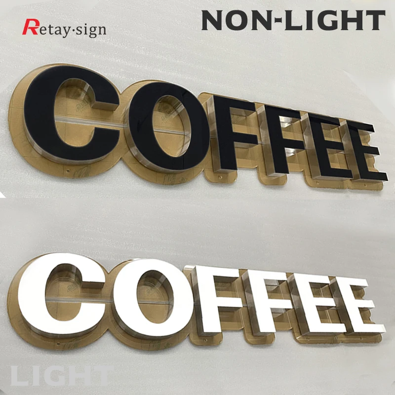 3d Metal Acrylic Led Letters Custom logo Shop Signs Front Lit Front Lit Sign Letter Making Advertising Frontlit Led Letters