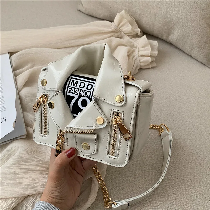Wholesale Personalized Laser Punk Style Rivet Jacket Shape Handbags Womens Hot Crossbody Bags
