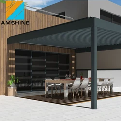 Outdoor Garden Automatic Vented Roof Gazebo Canopy Patio Metal Furniture For House
