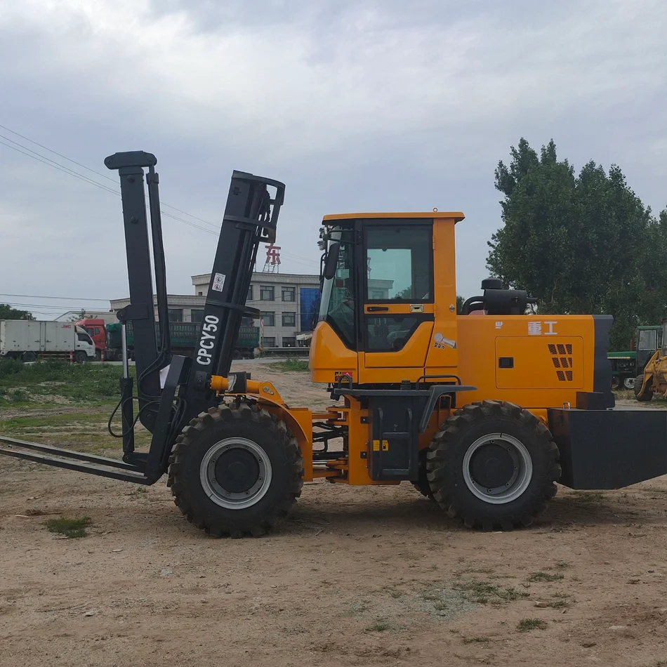 Low price, good quality, heavy forklift for rough terrain, diesel forklift for handling lifting equipment