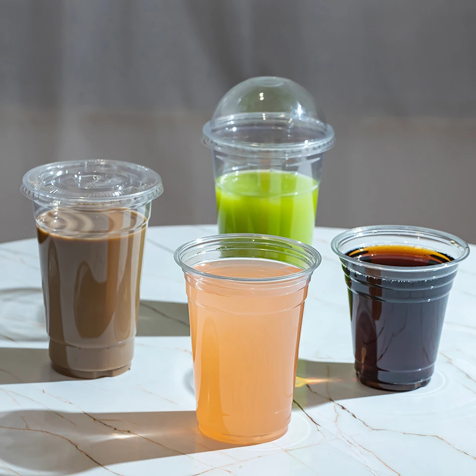 restaurant set 4 to 32 oz clear PET high quality  disposable drinking cup