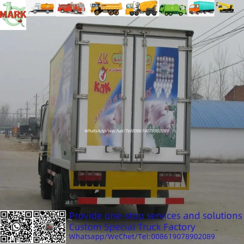 DONGFENG Japan Isuzu 600p Type Van Refrigerated Freezer Truck 5tons 3 Tons Isuzu Refrigerator Truck for Meat and Fish  chicken