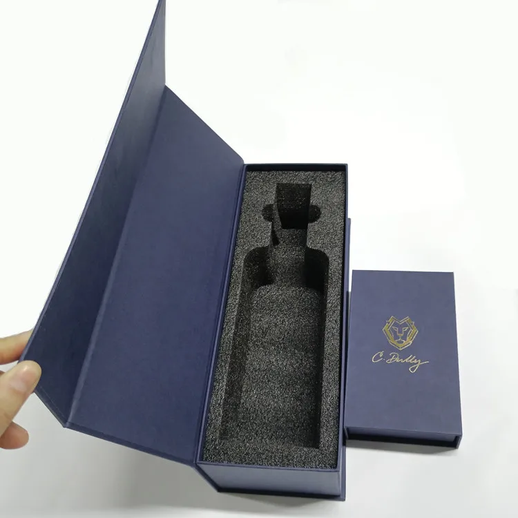 Custom Cardboard EVA Foam Wine Gift Box Packaging Wine Whisky Champagne Bottle Cardboard Paper Packaging Gift Box