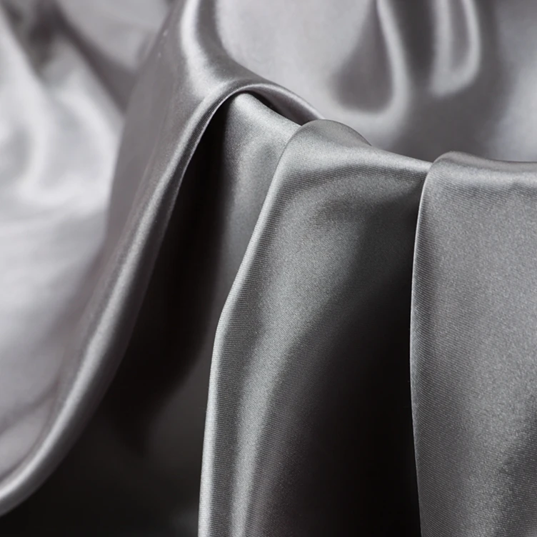 Текстильное постельное белье 100% полиэстер микрофибра черная атласная ткань экологически чистая цена за метр