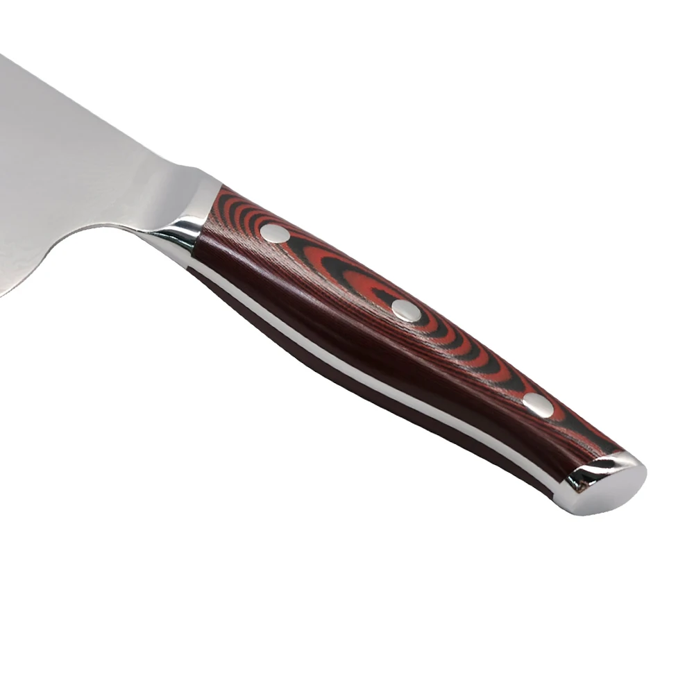 Japanese damascus steel double bolsters kitchen meat cleaver chef cooking knife