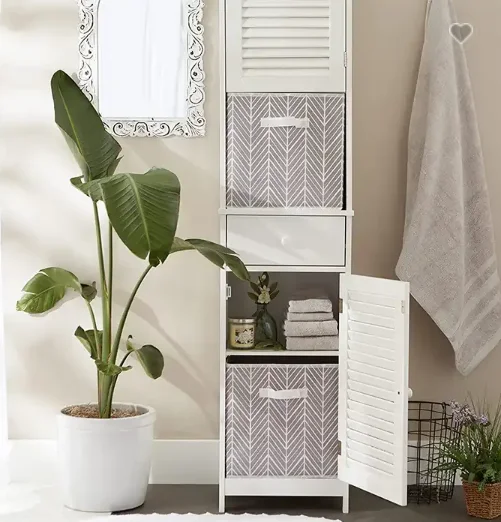 Polyester Bins Large 2 Pack Herringbone Bin Foldable Cube Storage Clothes Organizer Boxes with rope