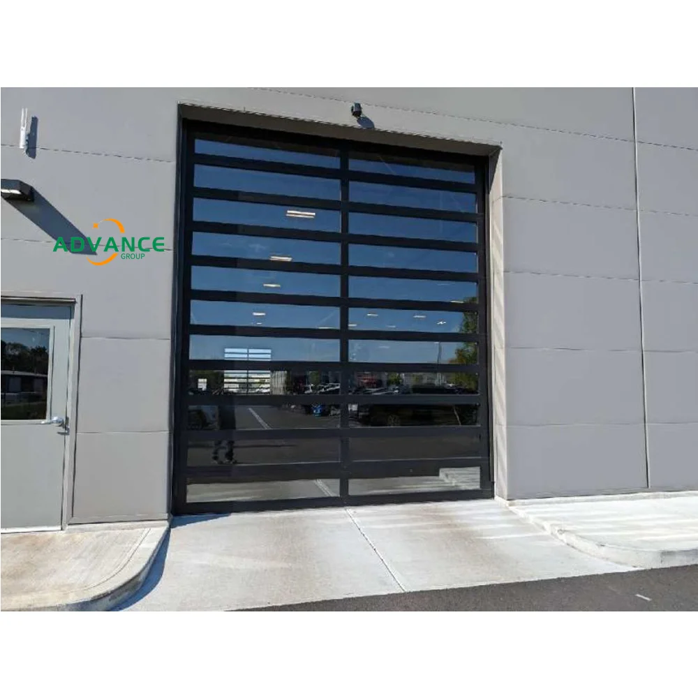 16x8 10x10 Automatic Sectional Customized Aluminum Frameless Full View Commercial Double Insulated Glass Garage Doors For House