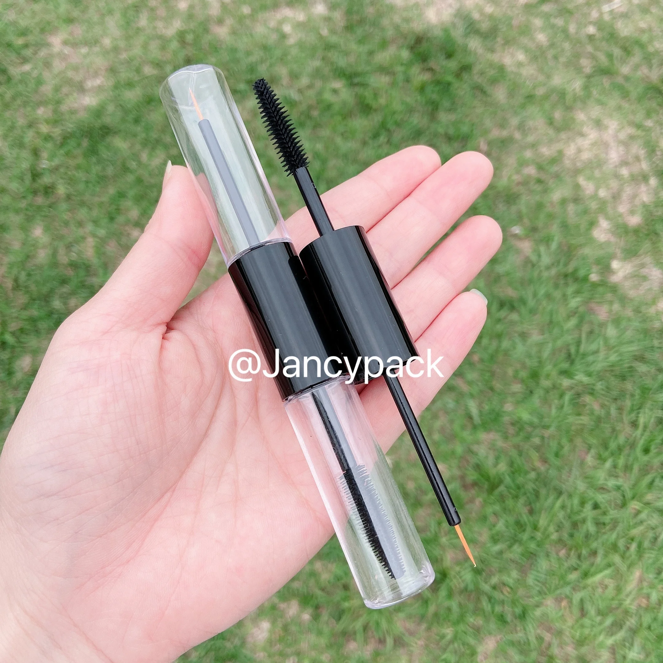 Двухсторонняя черная прозрачная тушь для ресниц, контейнер для подводки для глаз, косметическая упаковка с двумя бутылочками