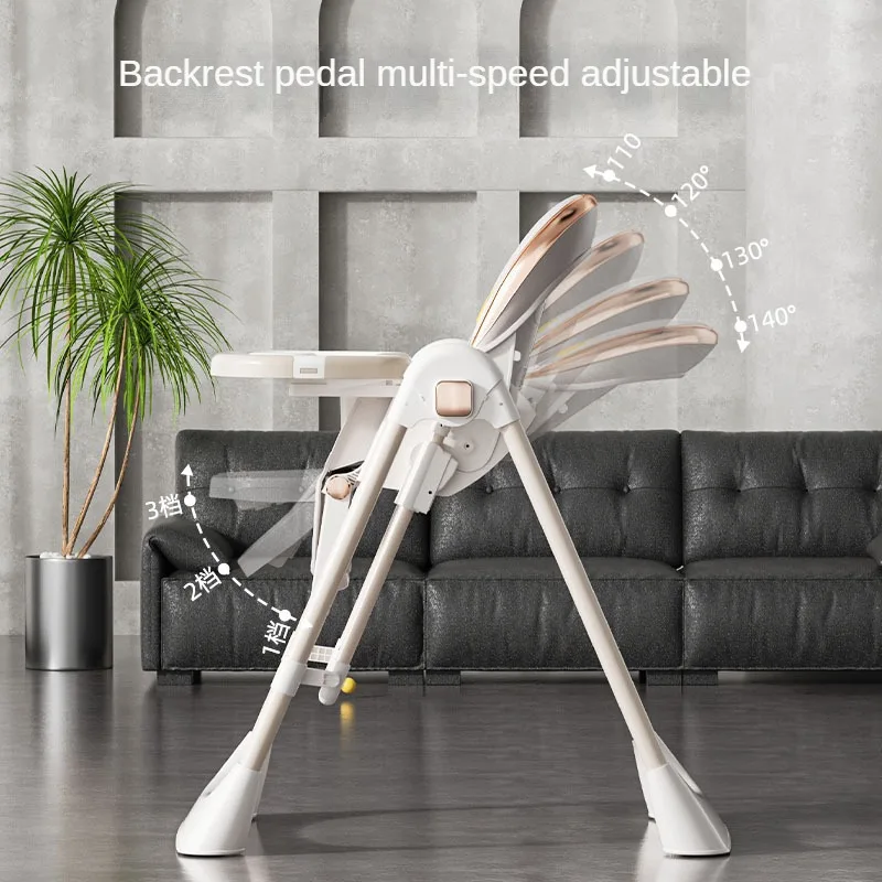 2024 New 3 In 1 Baby High Chair Dining Chair Baby Foldable Eating Swing Seat Plastic Luxury Baby High Chair