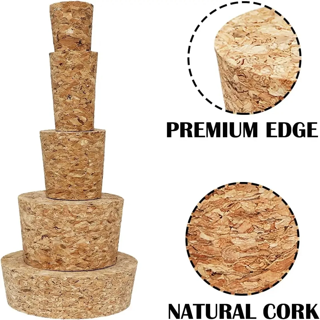 Natural Cork Stopper Natural Cork Bottle Stopper Glass Test Tubes With Cork Stoppers