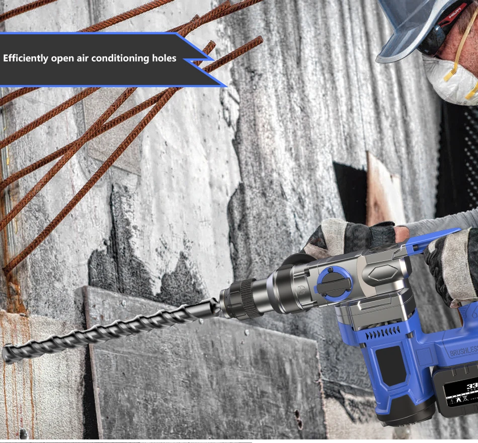 Cordless impact drill with hammer customization electric rotary hammer drill machine