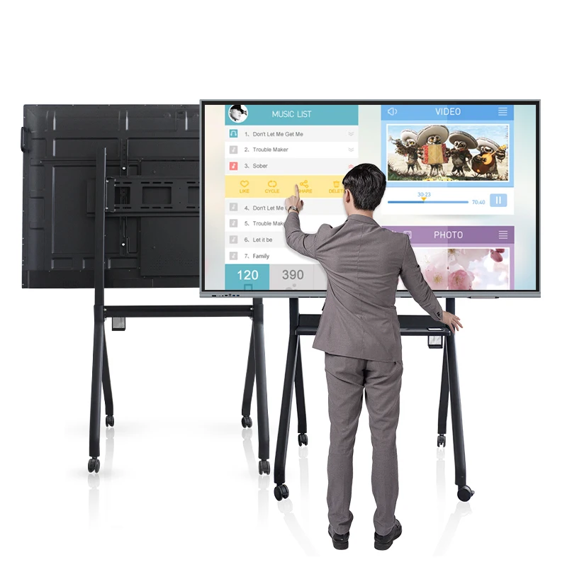 55 65 75 86 98 inch 4K Interactive flat panel smart tv board all in one interactive screen panel smart board  for school