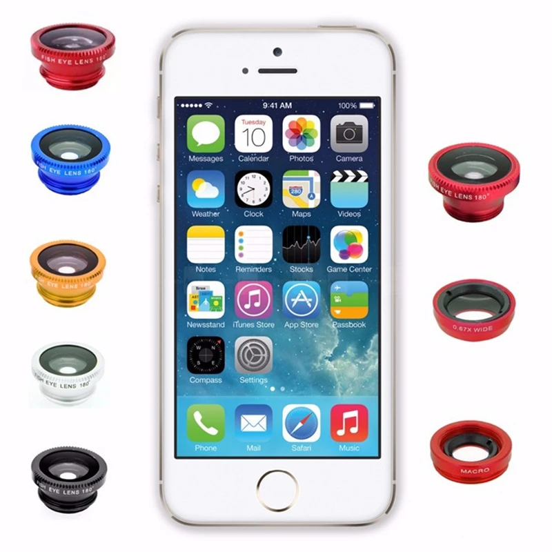 Hot Selling 3 in 1 Wide Angle Macro Fisheye Lens Camera Kits Mobile Phone Fisheye Lenses with Clip 0.67x for All Phone