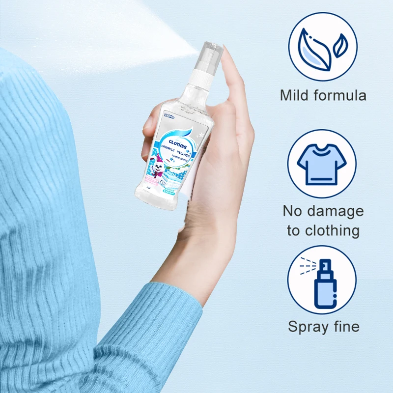 Portable 80ml Wrinkle Release Spray Anti Bacterial Softener To Wrinkle And Smell Robe Shirt Suit  Clothes Wrinkle Remover Spray