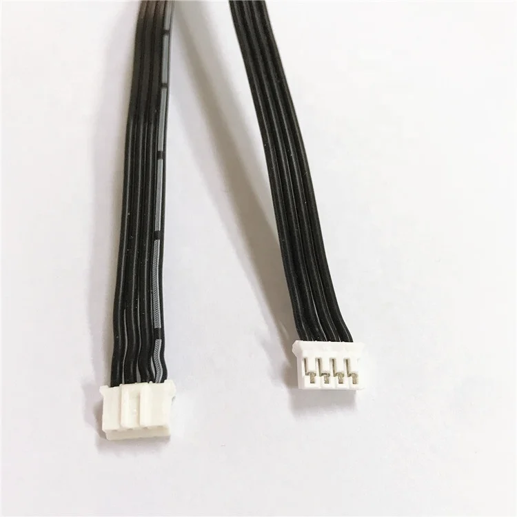 OEM 2.0 JST PH 4P connector  black flat cable wire harness 4 core 24awg 30cm