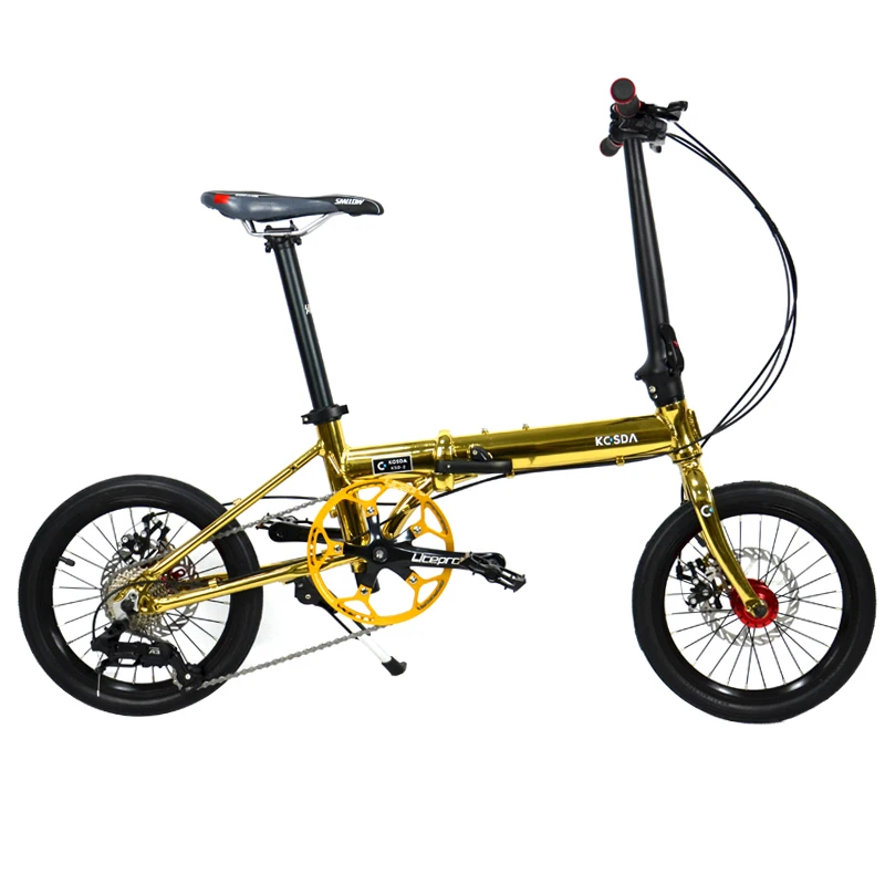 2021 new 16-inch aluminum plating  color ultra light folding bicycle 8-10 speed change system Kosda brand road bicycle