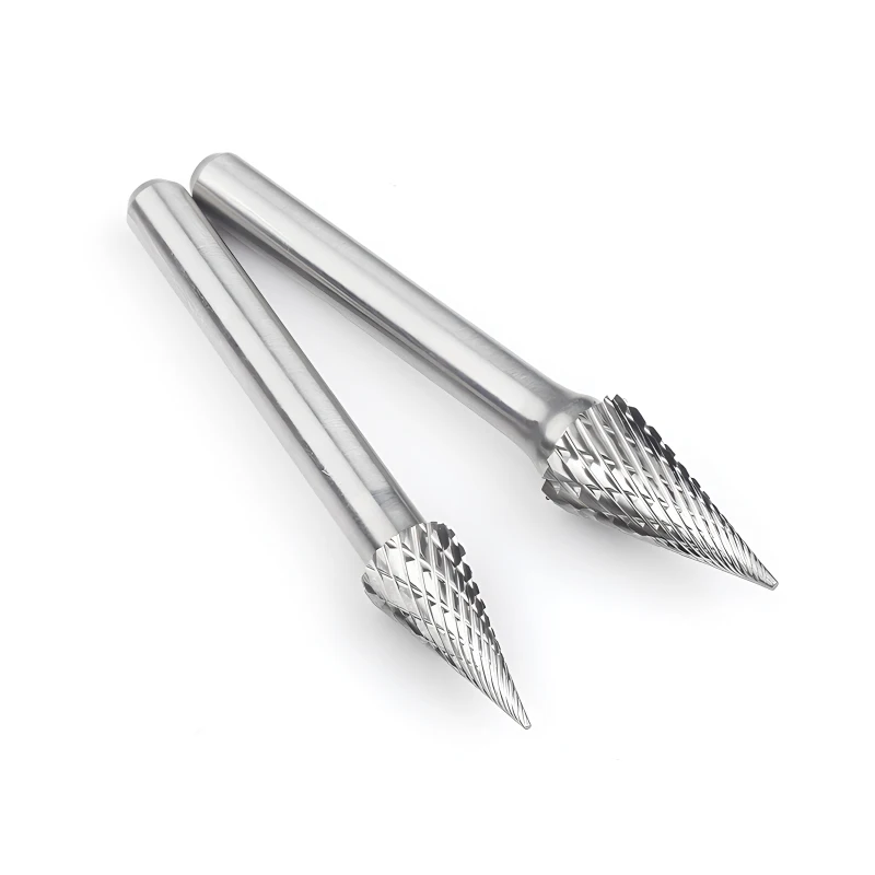 M-Type Alloy Rotary File Arc Pointed Double Threaded Tungsten Steel Grinding Head Metal Wood Electric Grinding Milling Cutter