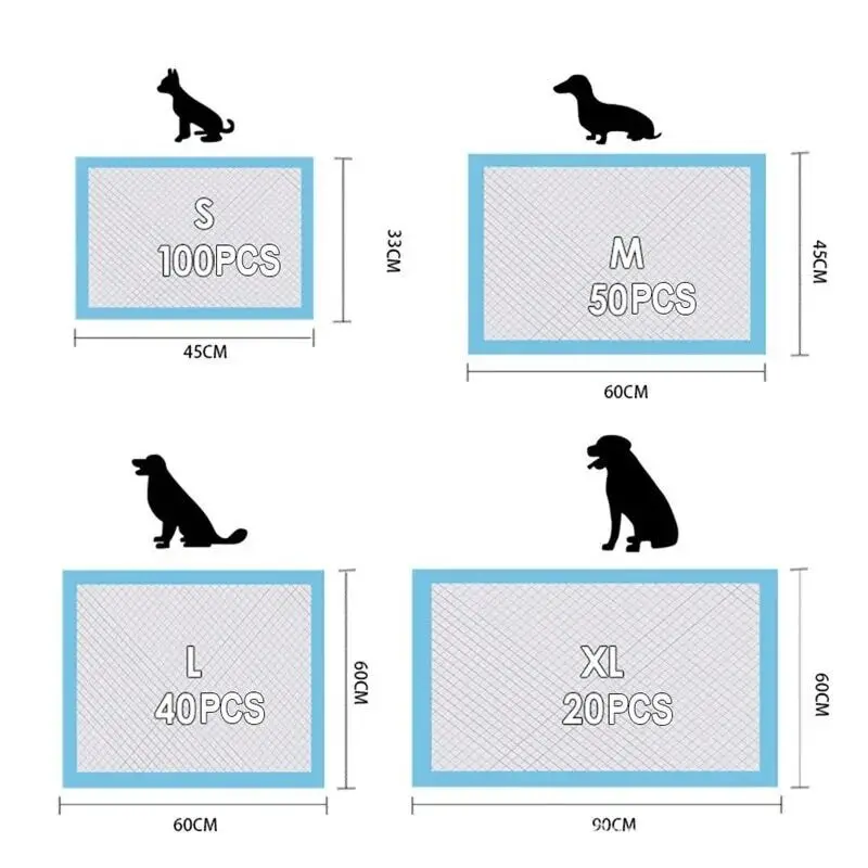 Pet Diapers OEM  pee pad pet induction training SAP 1g 2g 30 * 45 45 * 60 60 * 90 pet urine pad dog urine pad