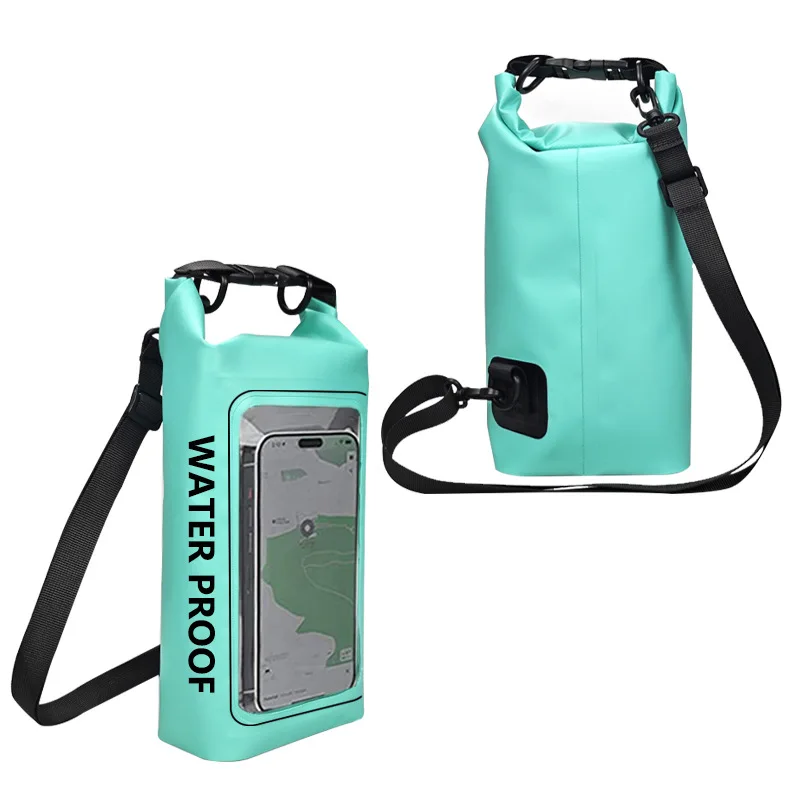 2L Capacity Waterproof Bag Outdoor Crossbody Bag 2-in-1 Cell Phone Waterproof Pouch PVC Swimming Waterproof Bag