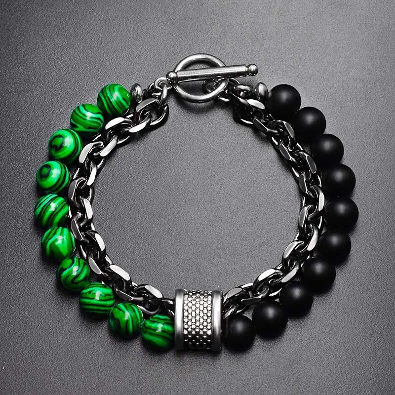 2024 New Natural Stone Beaded Bracelet for women Men Stainless Steel Bracelets Male Jewelry Tiger eye bracelet Men Accessories