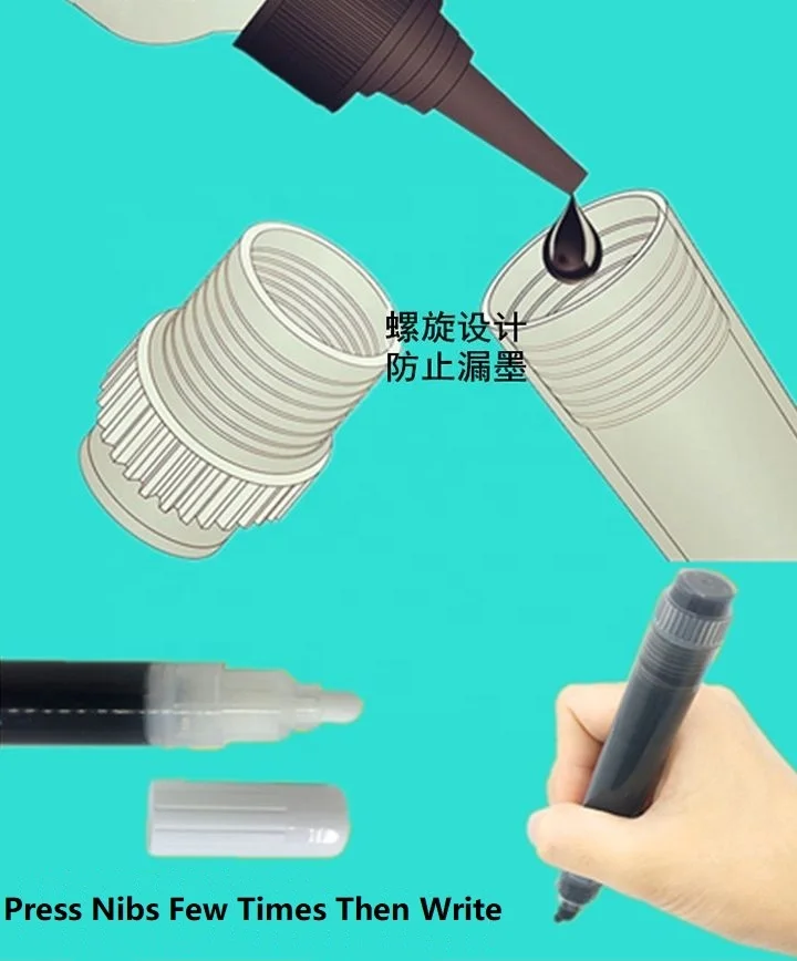 
Valve pressure type Empty holder/Glass bead inside whiteboard pen painting pen Direct liquid marker pen 